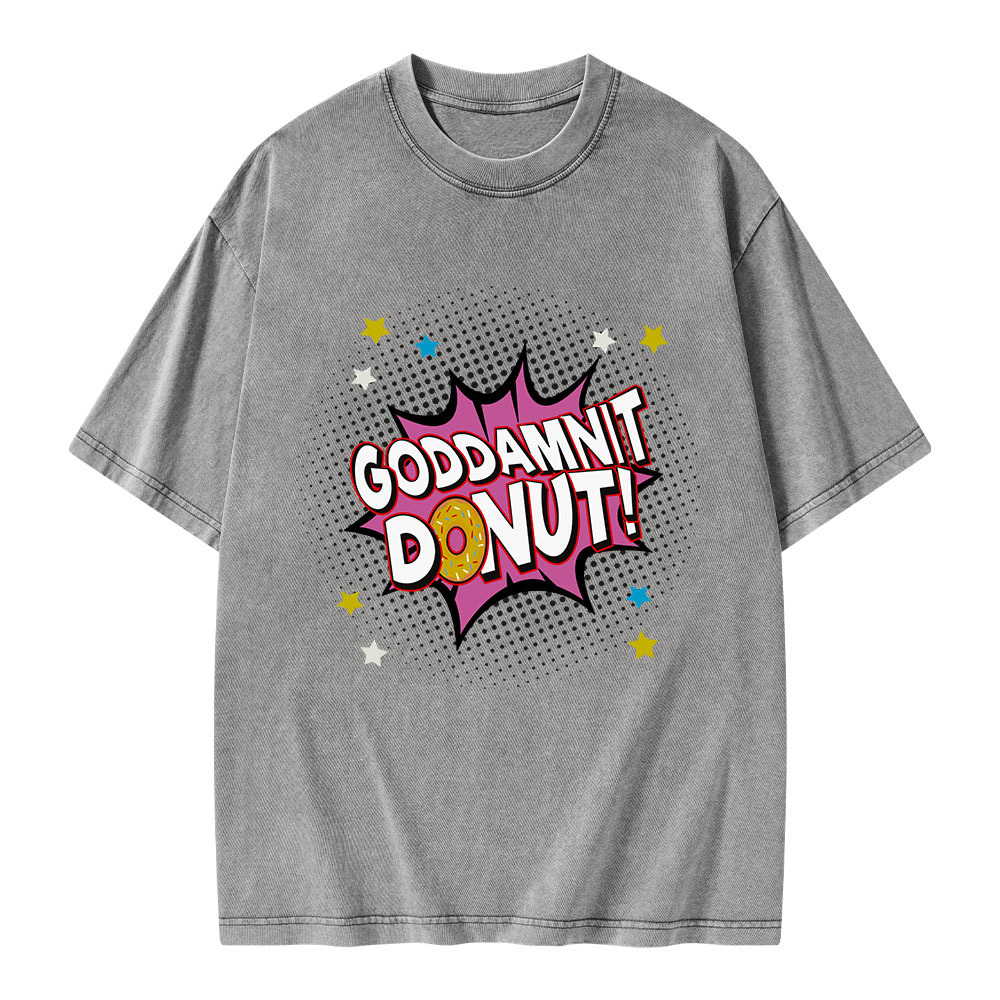 Pagewings Goddamnit Donut Unisex Washed T-shirt