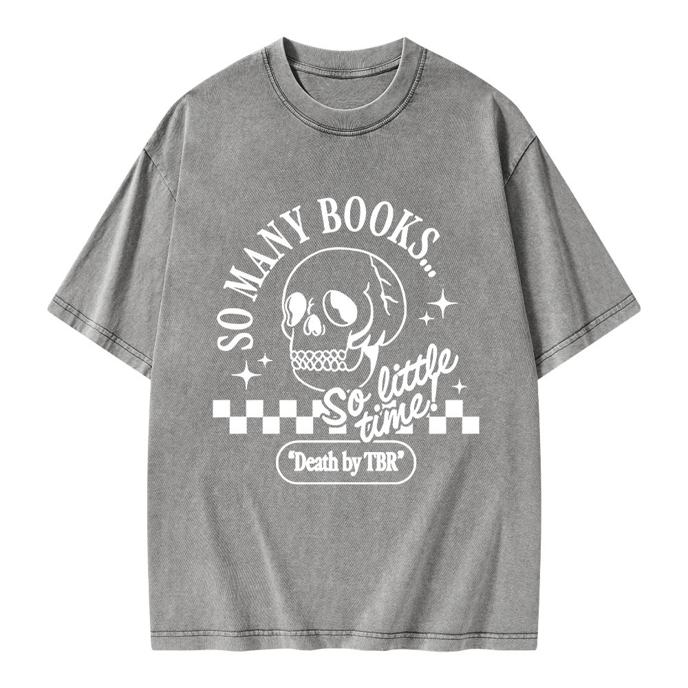 Pagewings Death By TBR Unisex Washed T-shirt