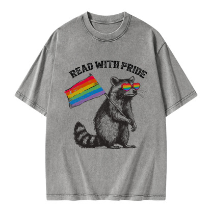 Pagewings Read with Pride Unisex Washed T-shirt