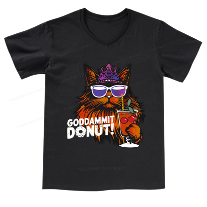 Pagewings Goddammit Donut V-neck T-shirt
