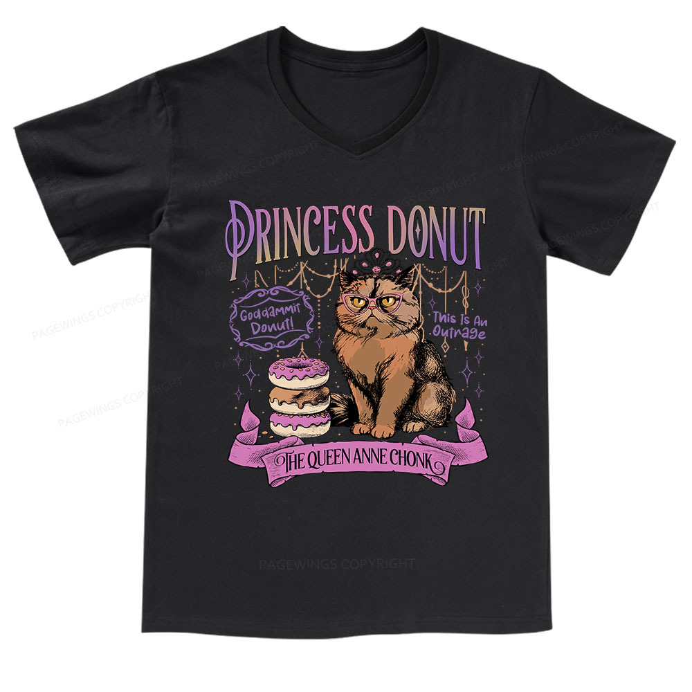 Pagewings Princess Donut V-neck T-shirt