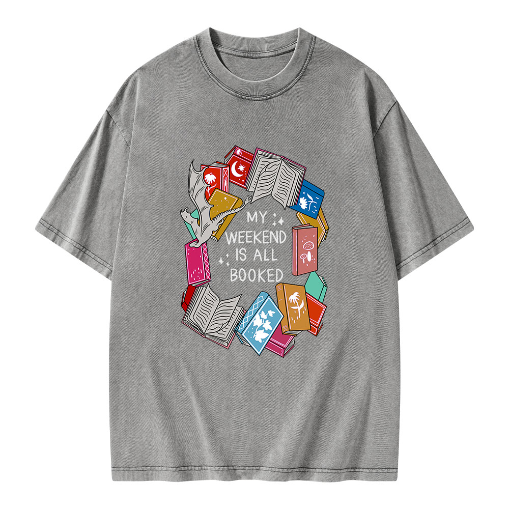 Pagewings My Weekend Is All Booked Unisex Washed T-shirt