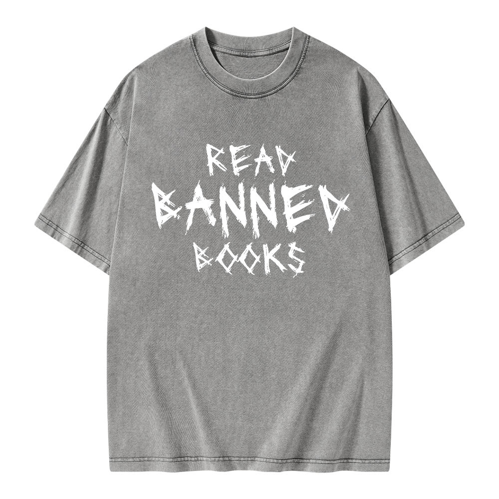 Pagewings I Read Banned Books Unisex Washed T-shirt