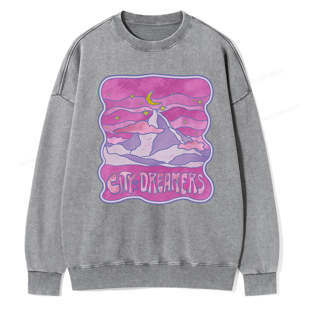 Pagewing City Of Dreamers Unisex Washed Sweatshirt