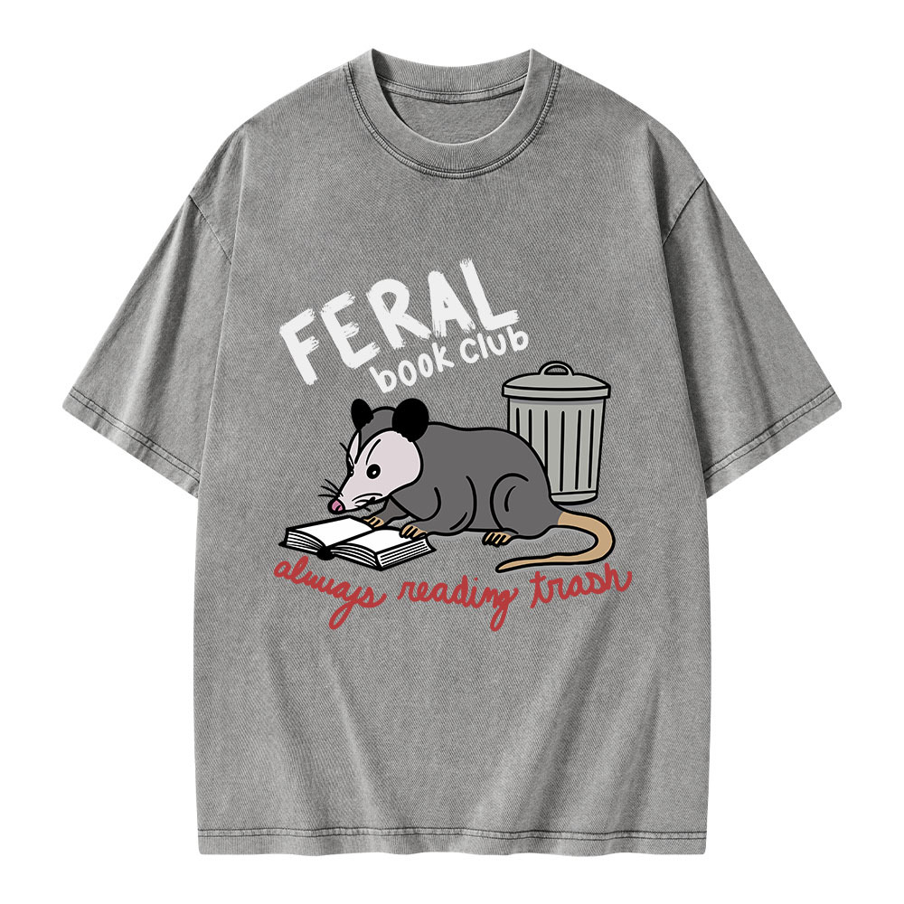 Pagewings Feral Book Club Unisex Washed T-shirt