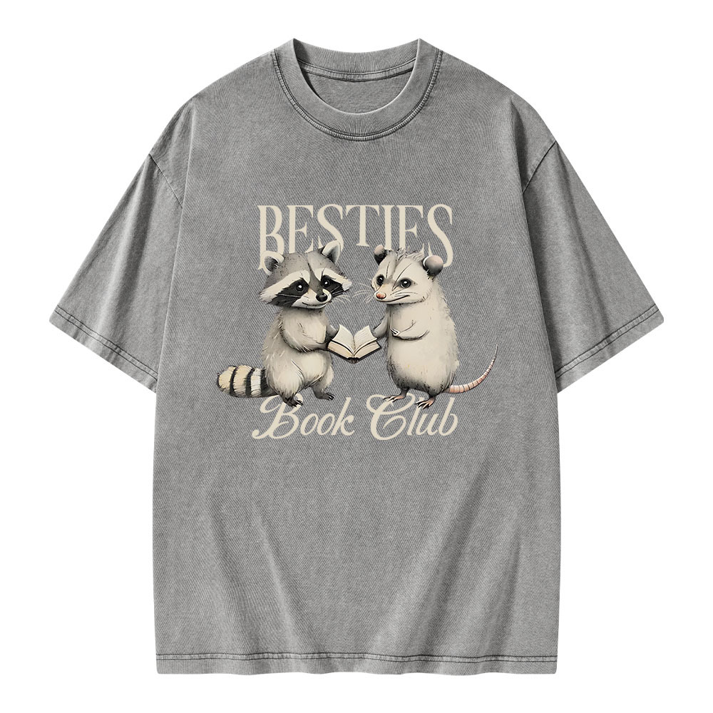 Pagewings Bestie Book Club Unisex Washed T-shirt