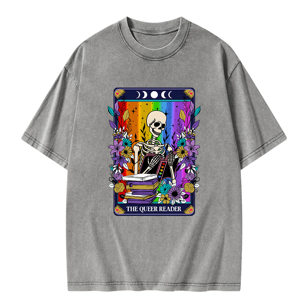 Pagewings The Queer Reader Unisex Washed T-shirt