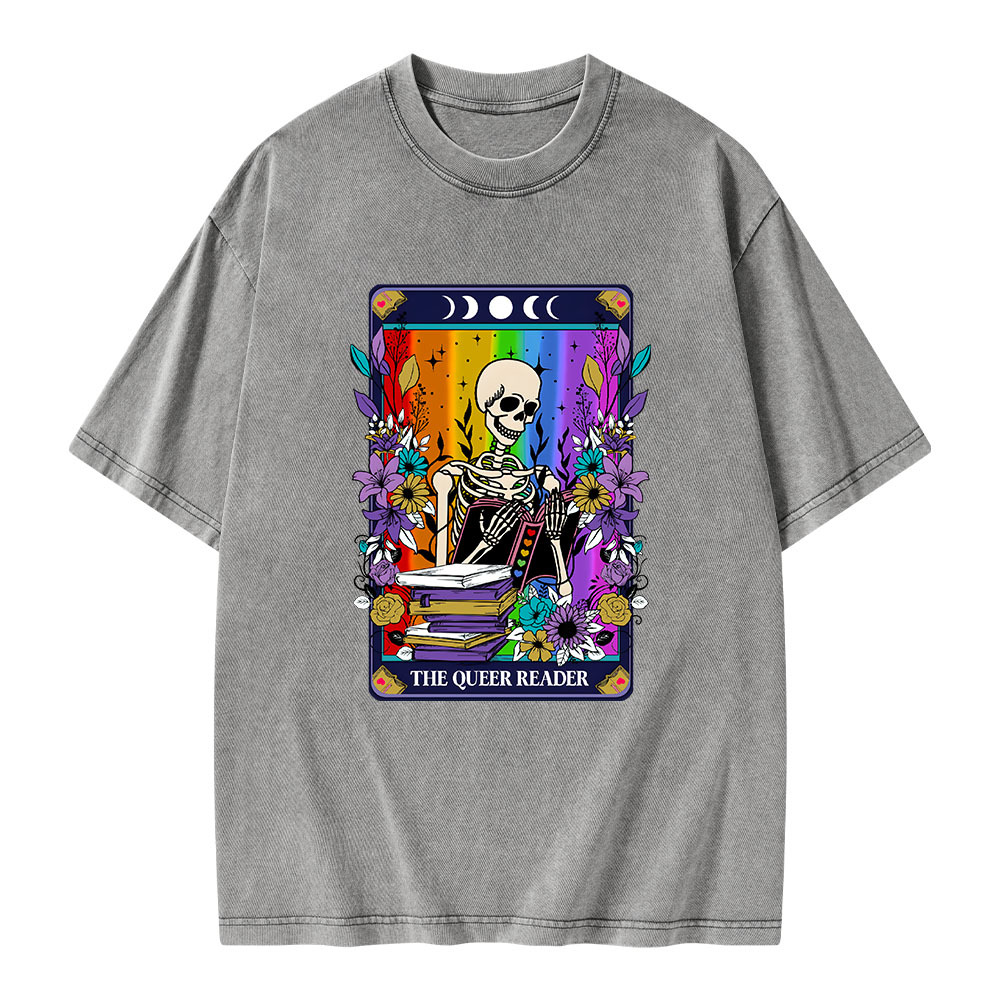 Pagewings The Queer Reader Unisex Washed T-shirt