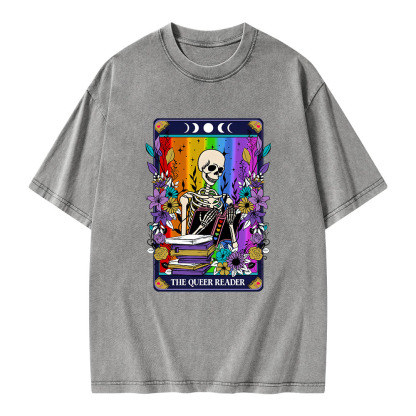 Pagewings The Queer Reader Unisex Washed T-shirt