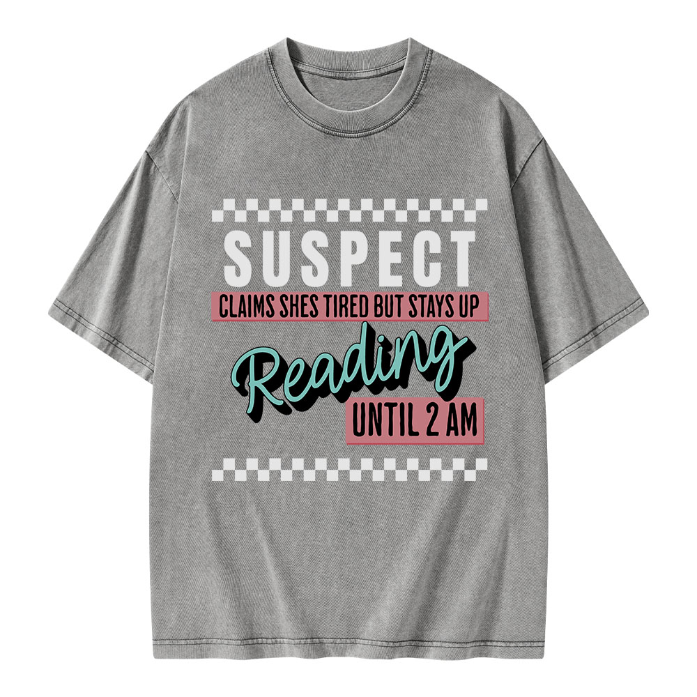 Pagewings Suspect Claims Book Lover Unisex Washed T-shirt