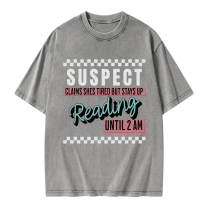 Pagewings Suspect Claims Book Lover Unisex Washed T-shirt