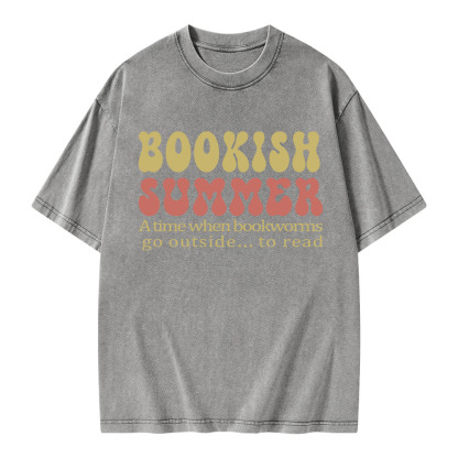Pagewings Bookish Summer Unisex Washed T-shirt
