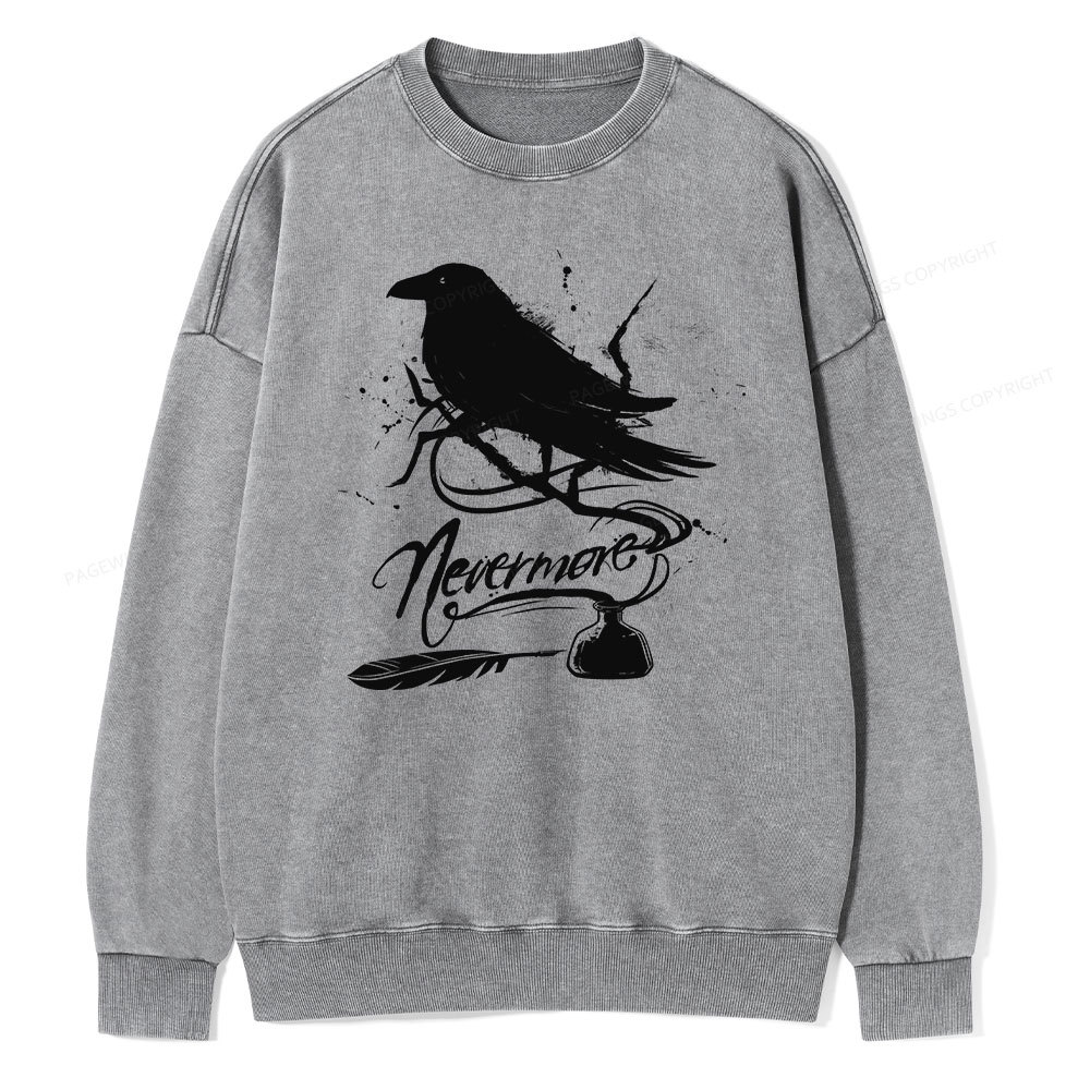 Pagewing  Nevermore Unisex Washed Sweatshirt