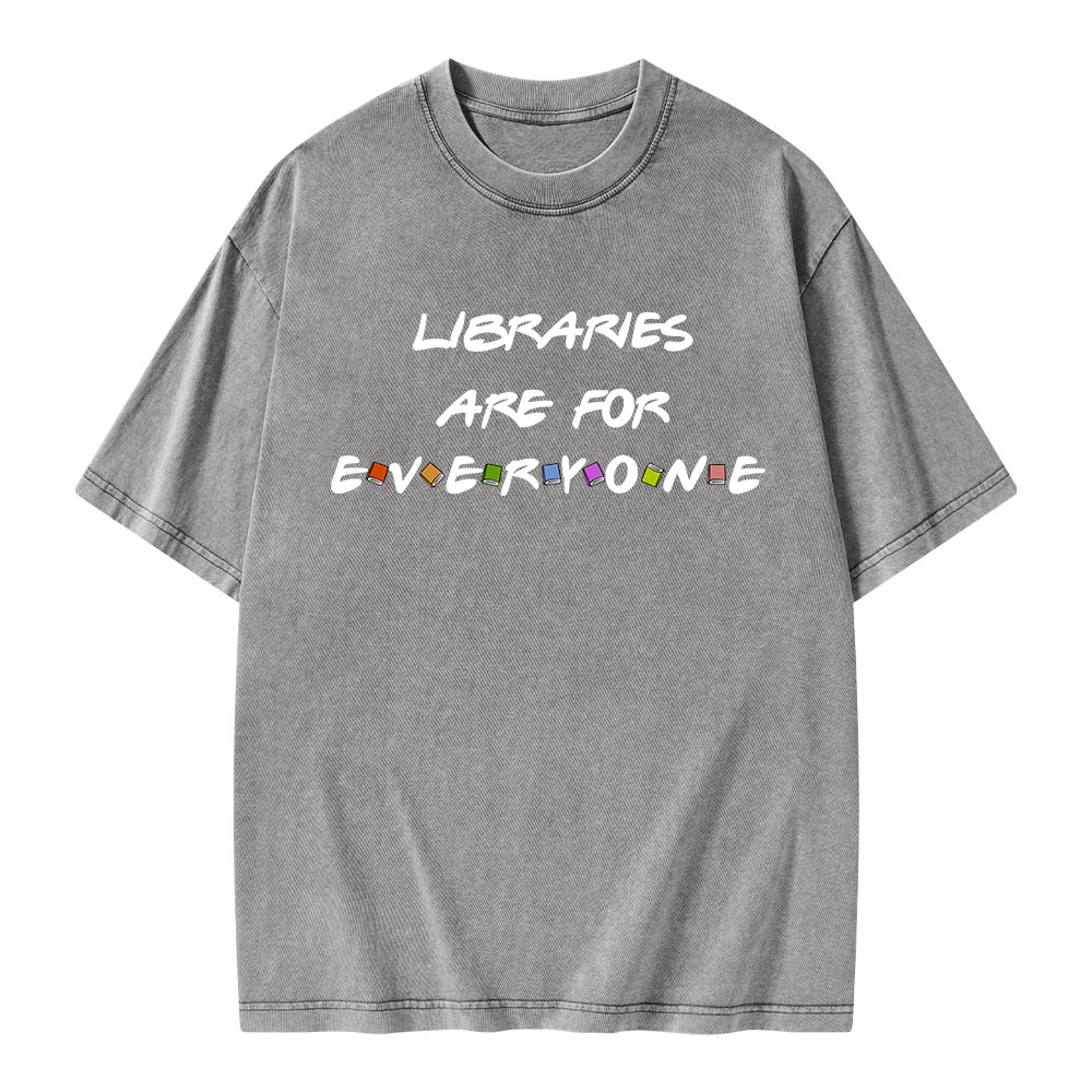Pagewings Libraries Are For Everyone Unisex Washed T-shirt