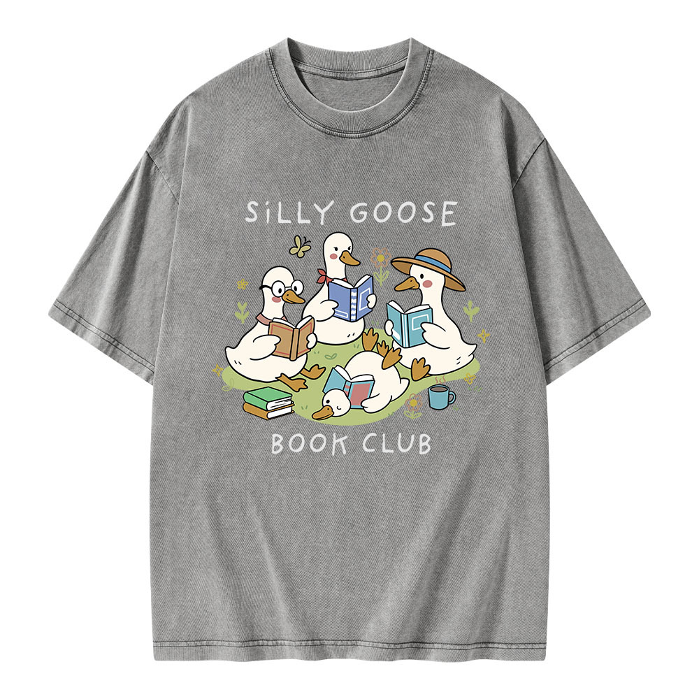 Pagewings Silly Goose Book Club Unisex Washed T-shirt