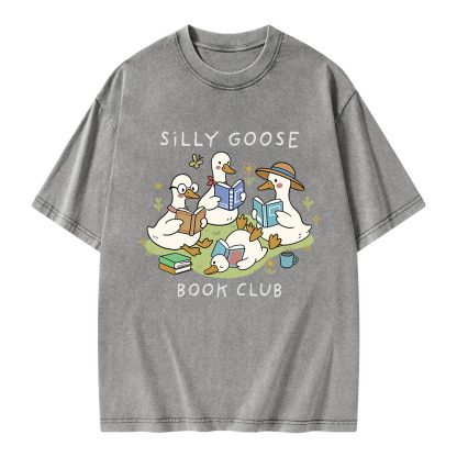 Pagewings Silly Goose Book Club Unisex Washed T-shirt
