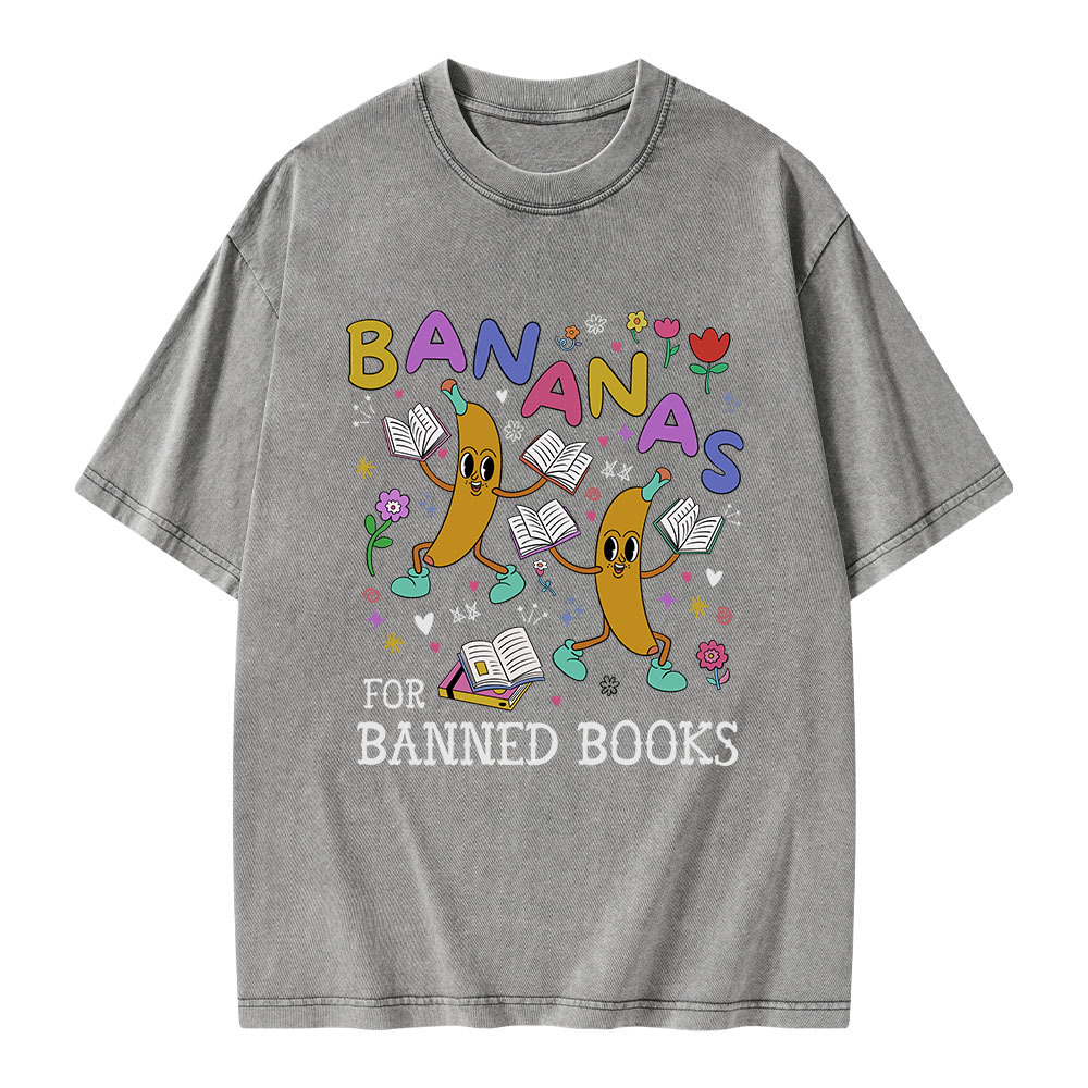 Pagewings Read Banned Books Unisex Washed T-shirt