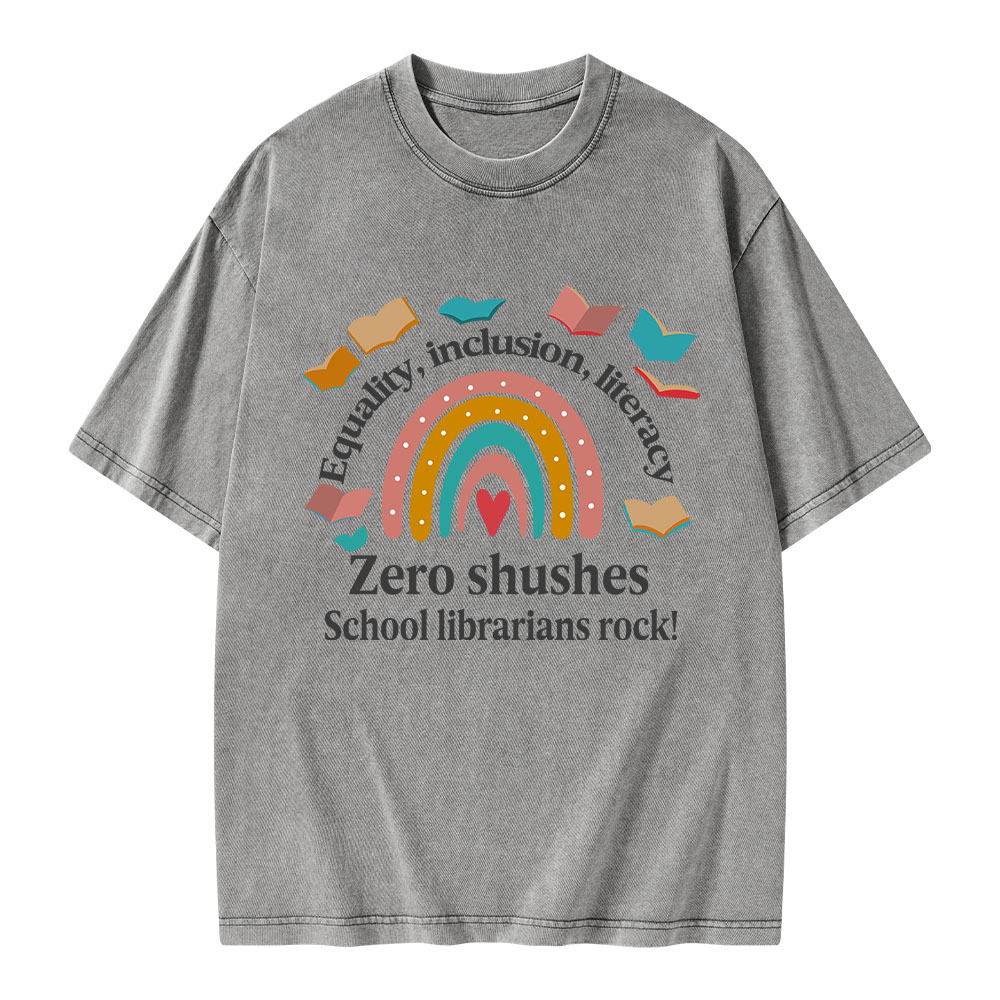 Pagewings Equality Inclusion Literacy Unisex Washed T-shirt
