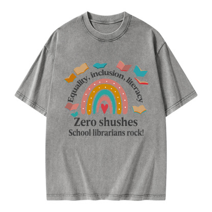 Pagewings Equality Inclusion Literacy Unisex Washed T-shirt