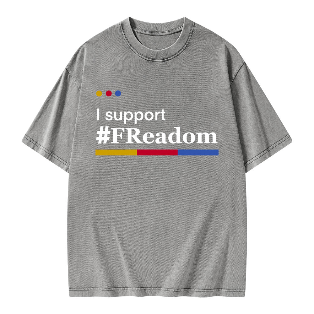 Pagewings I Support FReadom Unisex Washed T-shirt