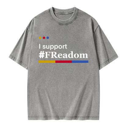 Pagewings I Support FReadom Unisex Washed T-shirt