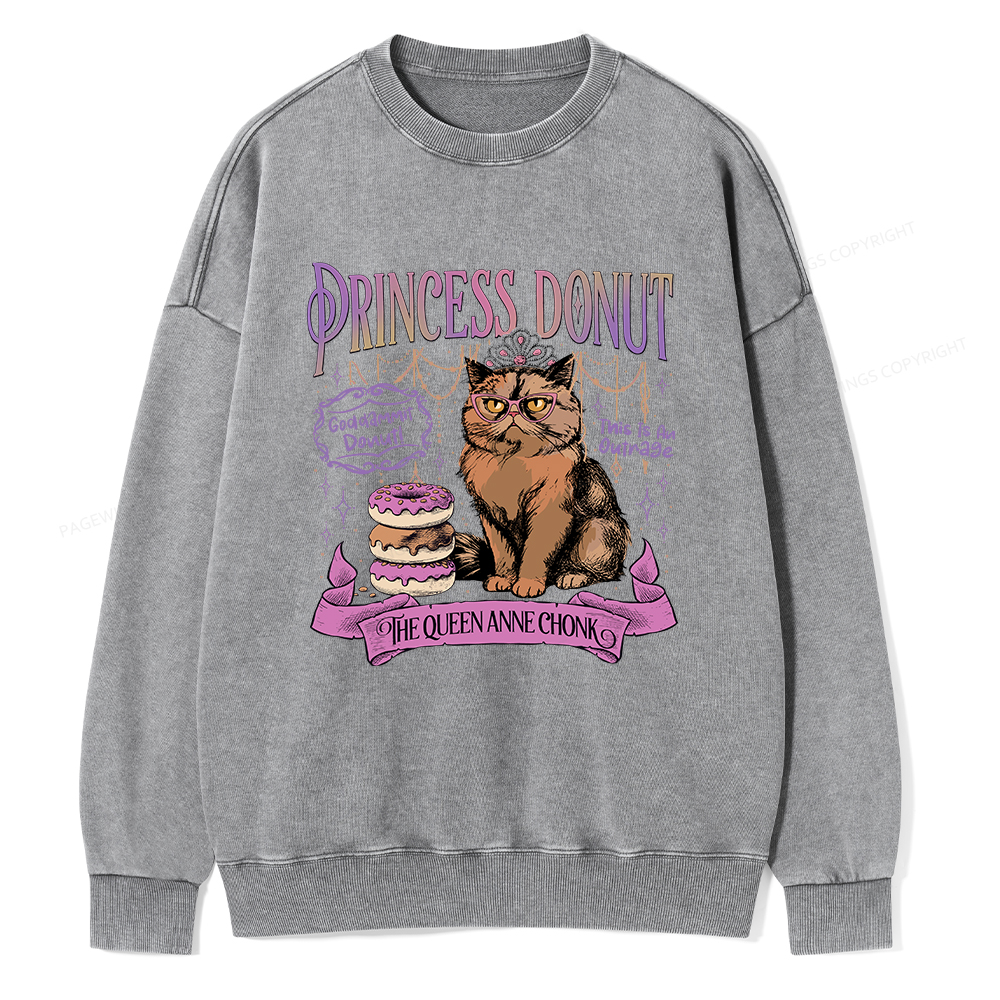 Pagewings Princess Donut Unisex Washed Sweatshirt