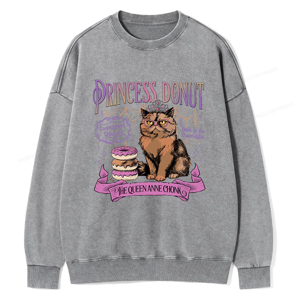 Pagewings Princess Donut Unisex Washed Sweatshirt