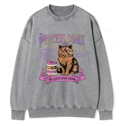 Pagewings Princess Donut Unisex Washed Sweatshirt