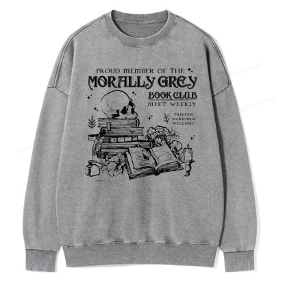 Pagewing  Morally Grey Book Club Hoodie Unisex Washed Sweatshirt