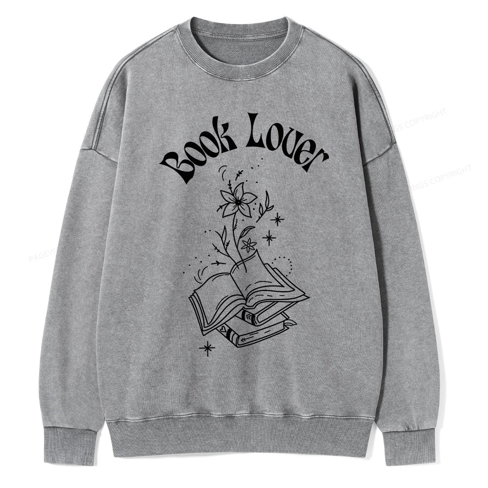 Pagewing  Books Lover Unisex Washed Sweatshirt
