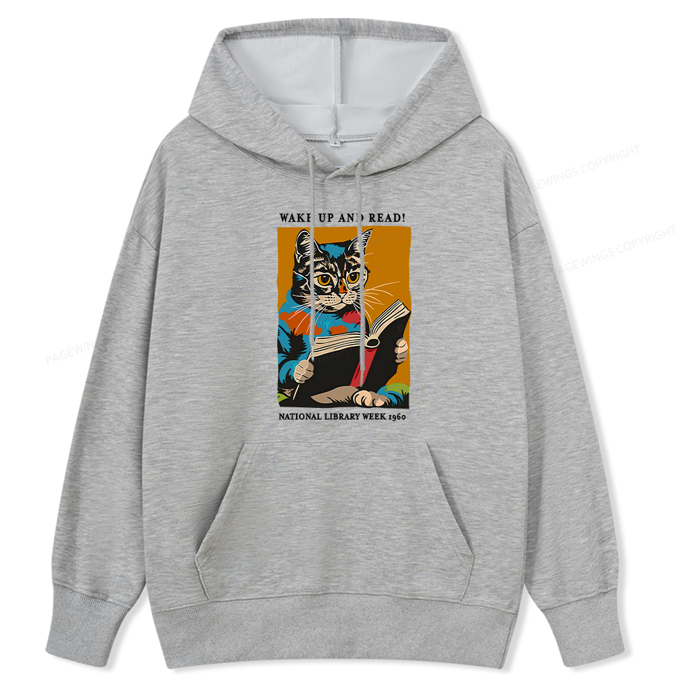 Pagewings Cat Reading Poster Unisex Classic Hoodie