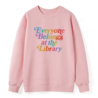 Pagewings Everyone belongs at the library Unisex Classic Sweatshirt