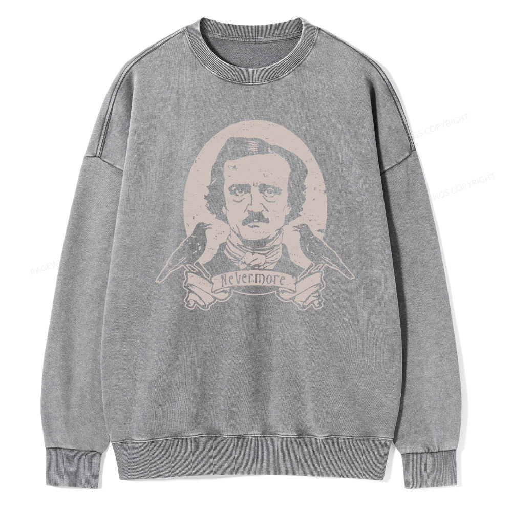 Pagewing   Literary Vintage Stephen Allen King HP Lovecraft Book Unisex Washed Sweatshirt