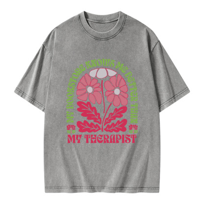 Pagewings My Bookstore Knows Me Better Than My Therapist Unisex Washed T-shirt