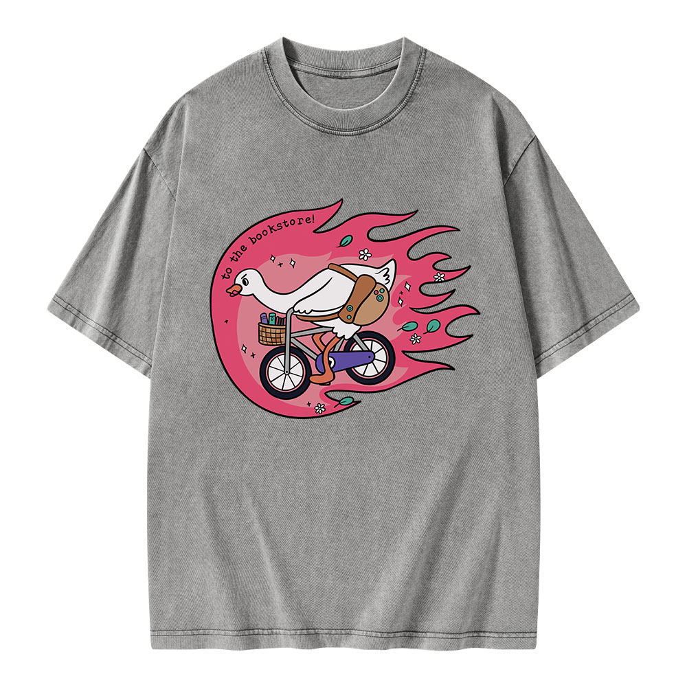 Pagewings To the Bookstore Unisex Washed T-shirt