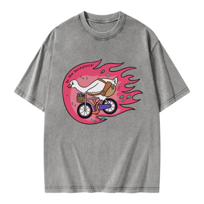Pagewings To the Bookstore Unisex Washed T-shirt