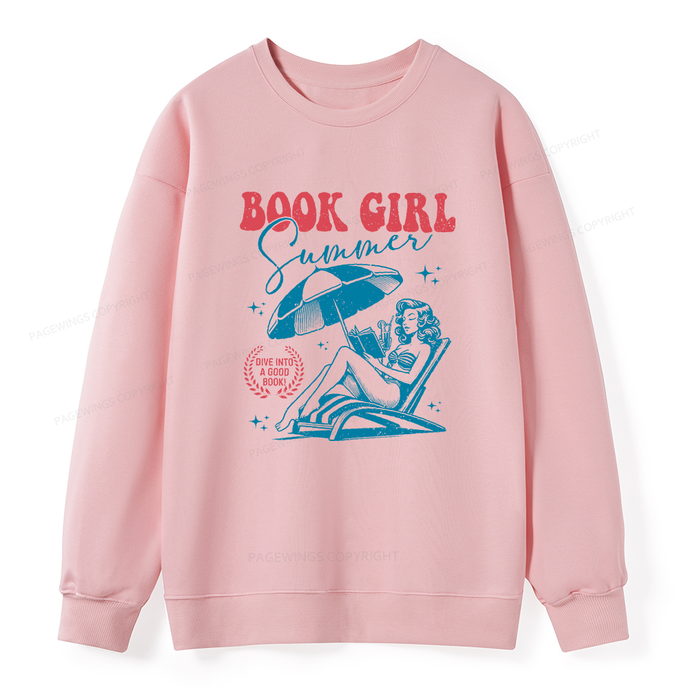 Pagewings Book Girl Summer Unisex Classic Sweatshirt