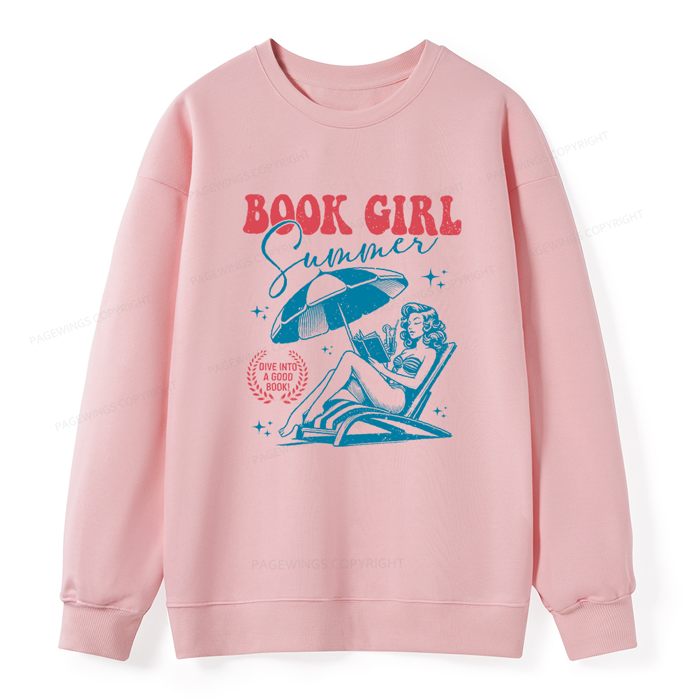 Pagewings Book Girl Summer Unisex Classic Sweatshirt
