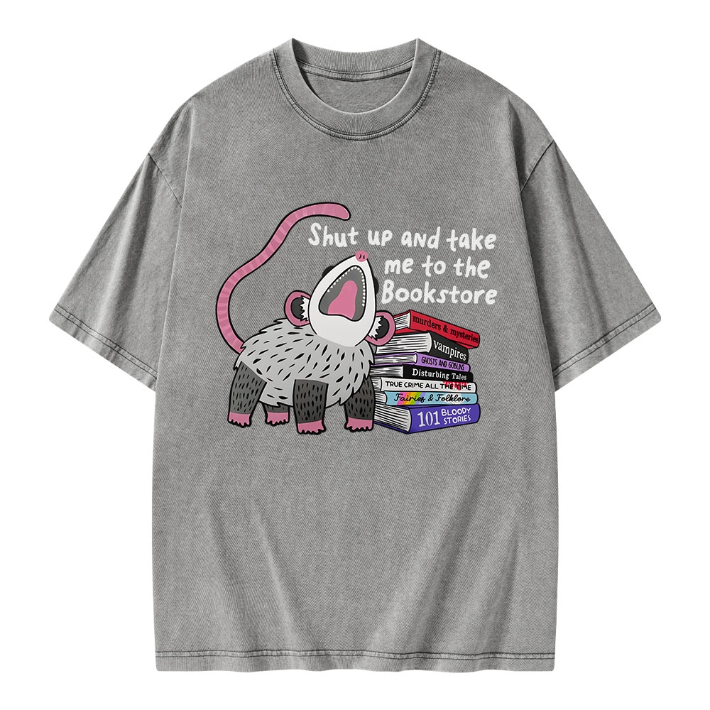 Pagewings Shut Up and Take Me to the Bookstore Unisex Washed T-shirt