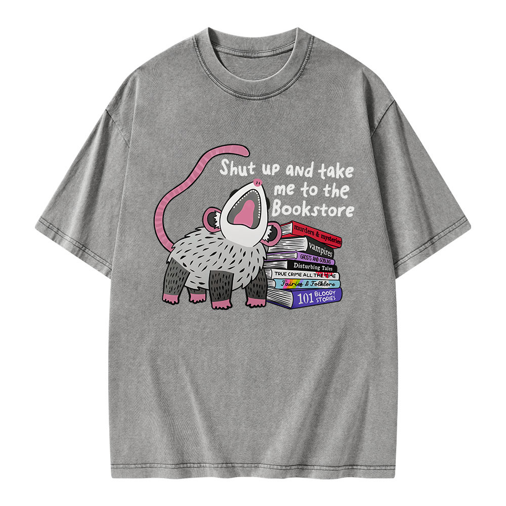 Pagewings Shut Up and Take Me to the Bookstore Unisex Washed T-shirt