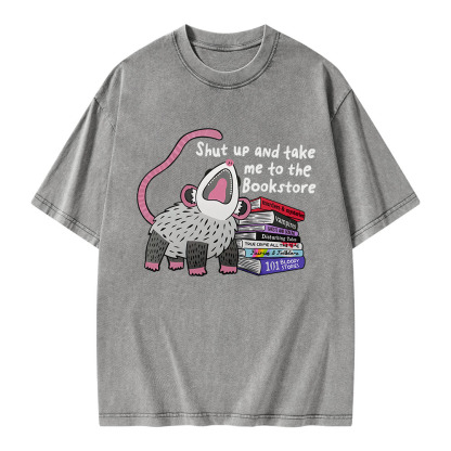 Pagewings Shut Up and Take Me to the Bookstore Unisex Washed T-shirt