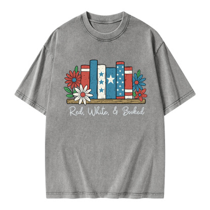 Pagewings Book Lover Independence Day Unisex Washed T-shirt