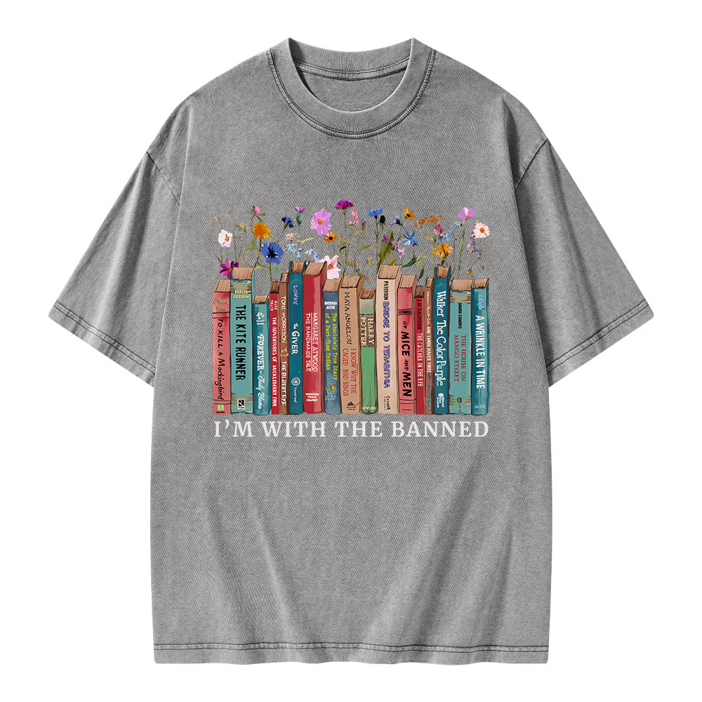 Pagewings I'm With The Banned Unisex Washed T-shirt
