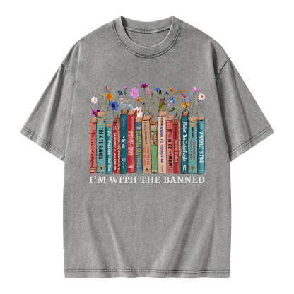 Pagewings I'm With The Banned Unisex Washed T-shirt