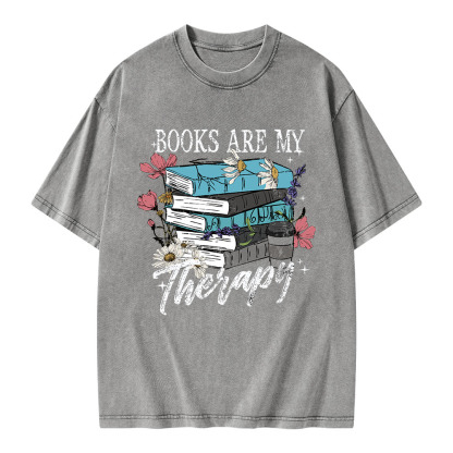 Pagewings Book Are My Therapy Unisex Washed T-shirt