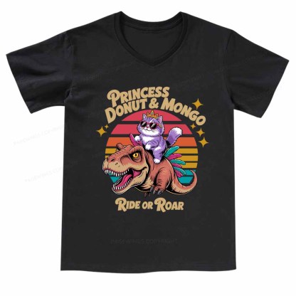 Pagewings Princess Donut & Mongo  V-neck T-shirt