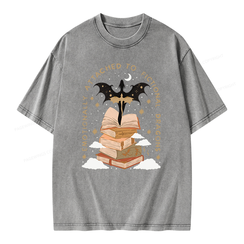 Pagewing Fantasy Romance Reader Gift Romantacy Unisex Washed T-shirt