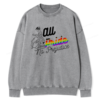 Pagewings All Pride No Prejudice Unisex Washed Sweatshirt