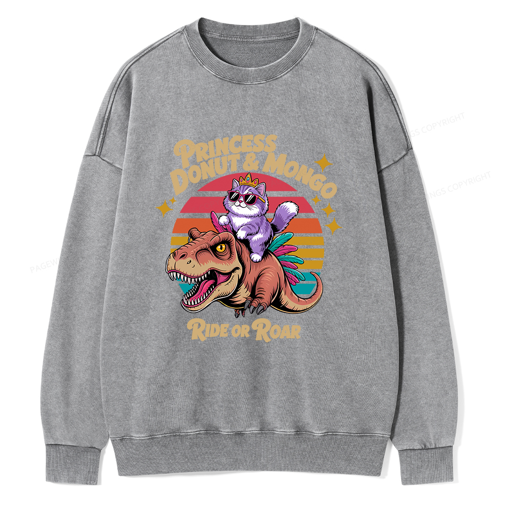 Pagewings Princess Donut & Mongo Unisex Washed Sweatshirt
