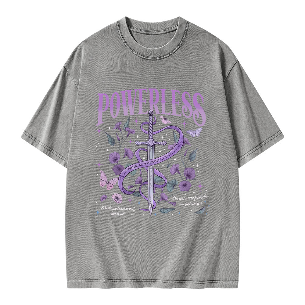 Pagewings Powerless Bookish Unisex Washed T-shirt